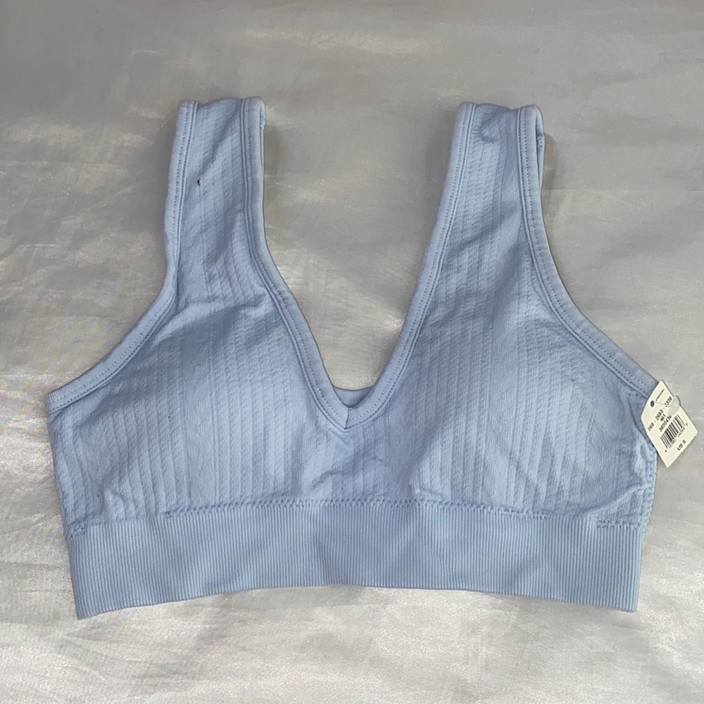 Baby blue sports bra